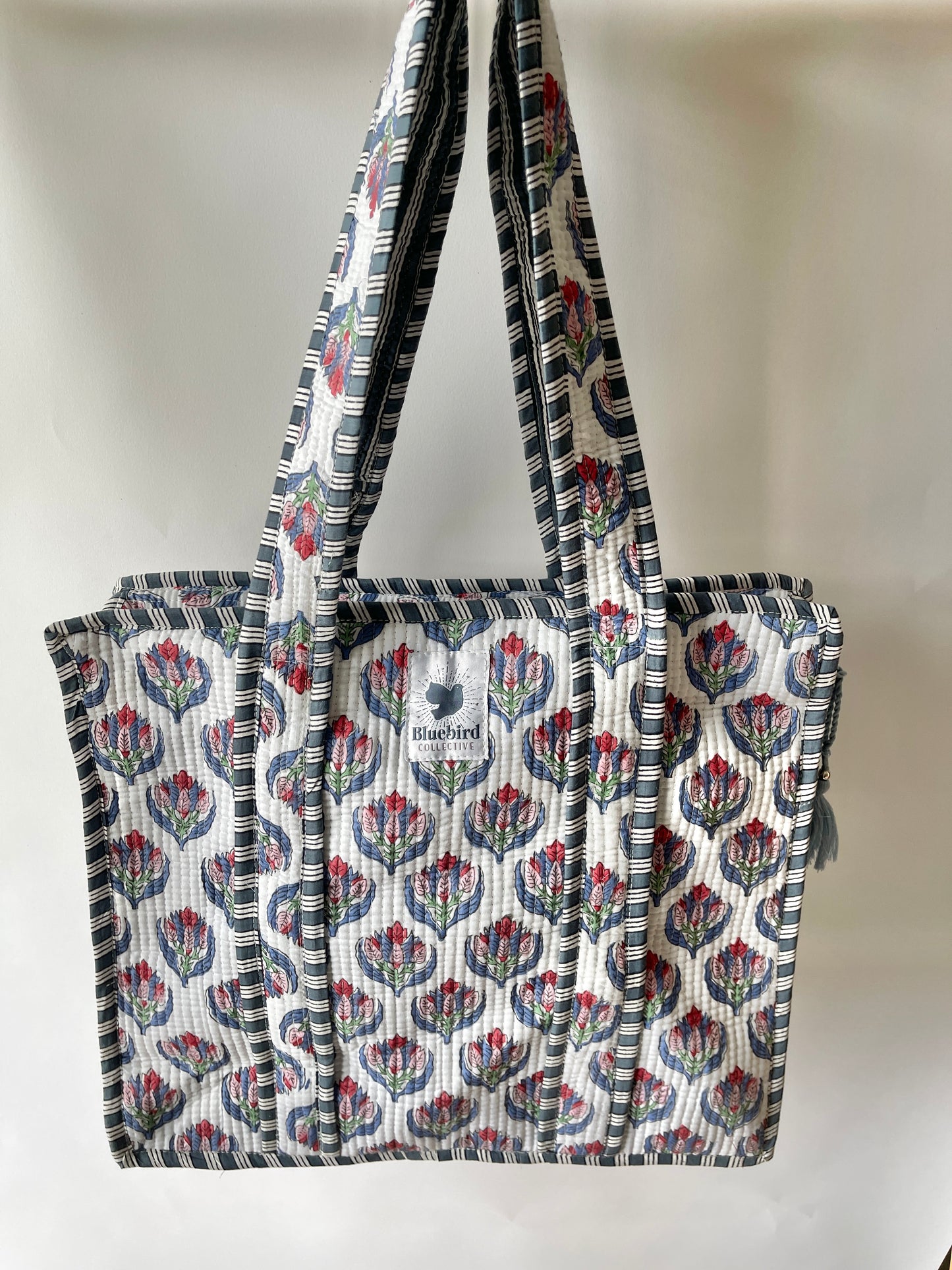 Lotus Bloom Zippered Tote Bag