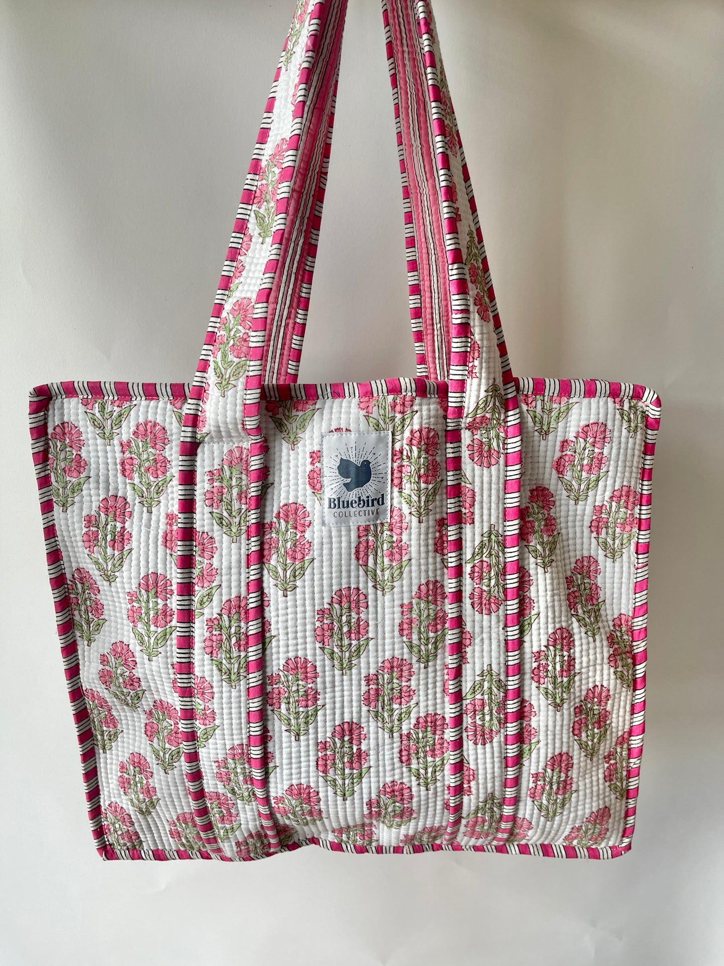 Rosy Blossom Zippered Tote Bag