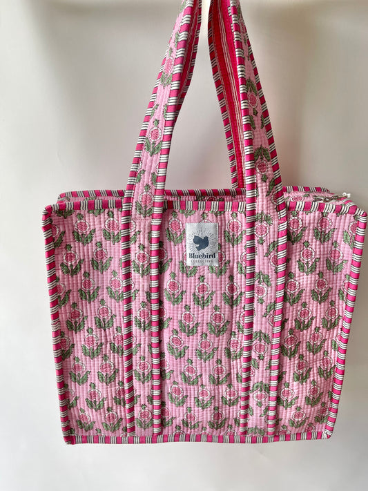 Spring Blush Zippered Tote Bag